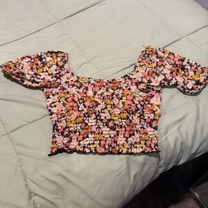 Billabong Multicolor Floral Smocked Blouse